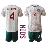 Camiseta México Edson Alvarez #4 Segunda Equipación Replica Mundial 2022 para niños mangas cortas (+ Pantalones cortos)